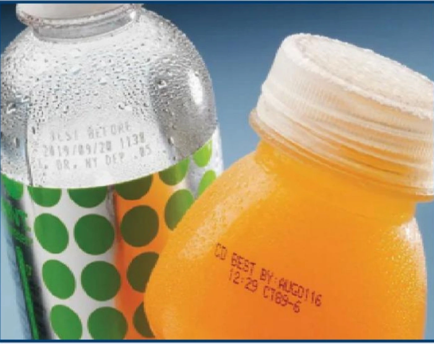 C310 CIJ code printed on PET and glass beverage bottles