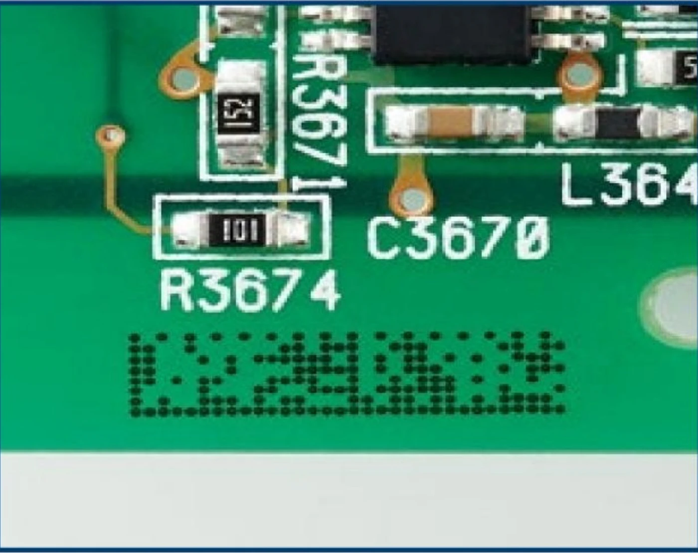 C310 CIJ marking on epoxy-coated printed circuit board