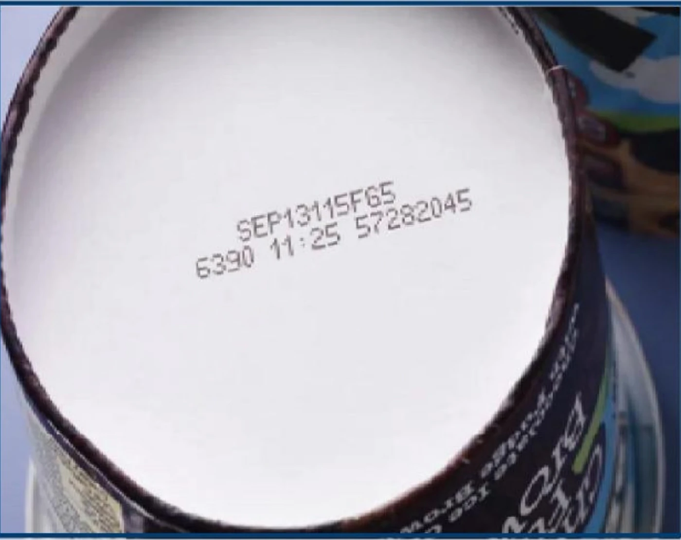 C310 CIJ date code on canned food product