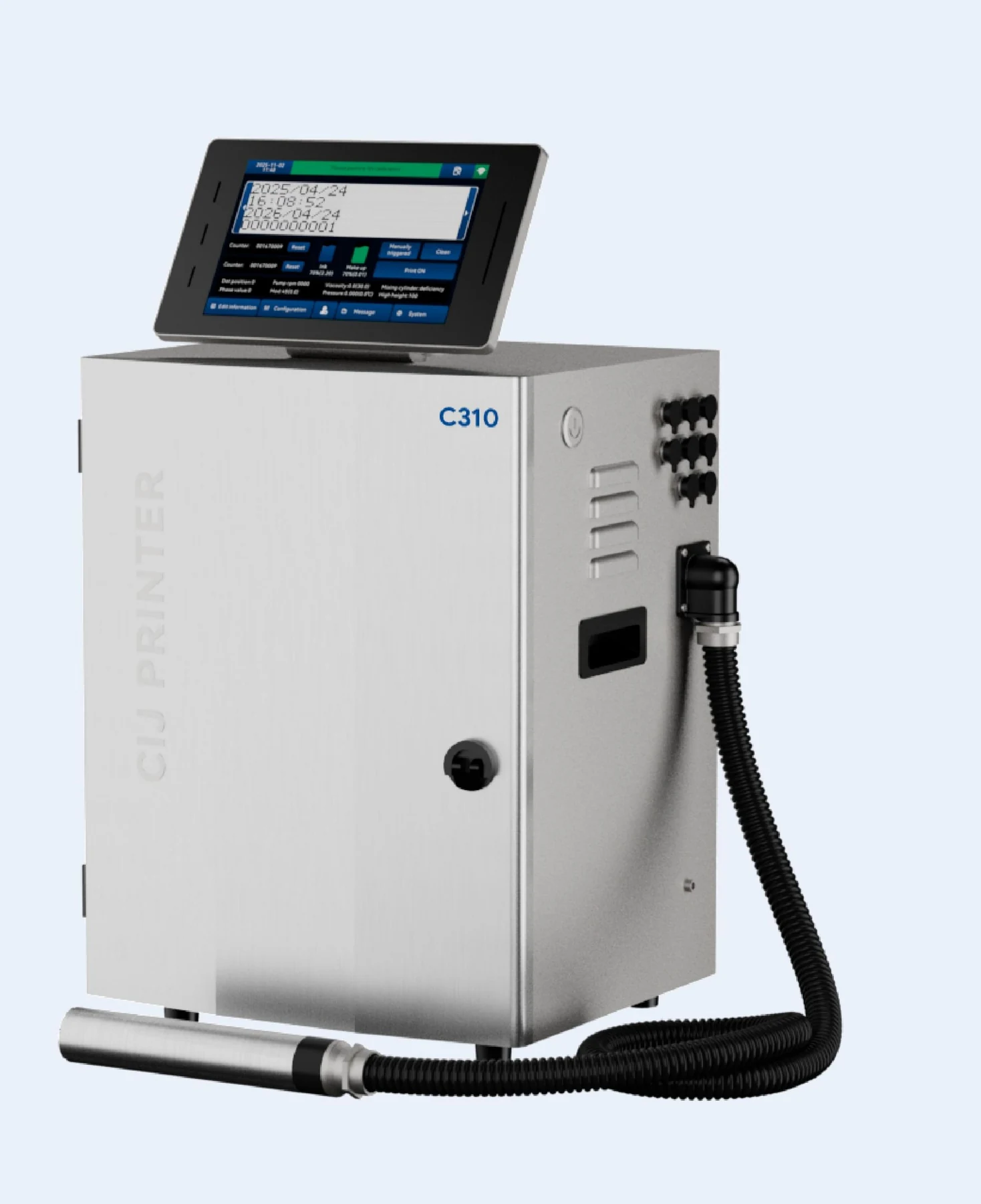 C310 Continuous Inkjet printer with 10.1-inch touchscreen