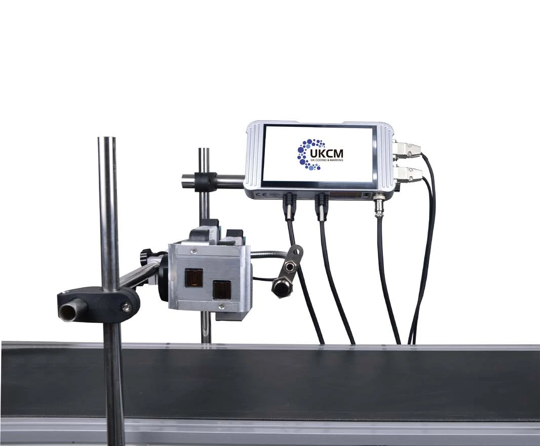UKCM KT-7 TIJ controller mounted over a conveyor line